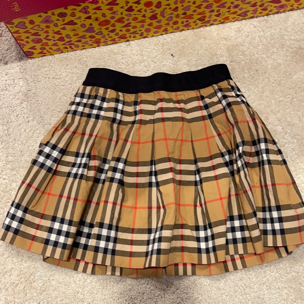 Burberry Kids Plaid Skirt - Tan, Black, Red